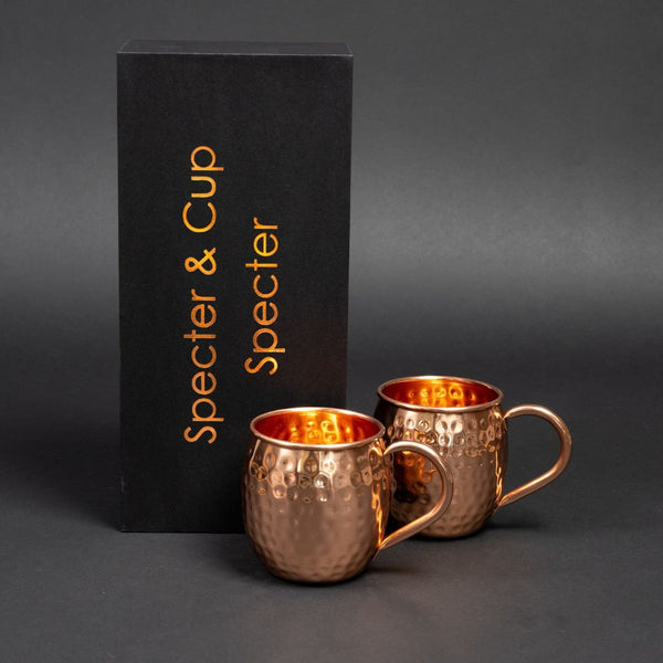 Moscow Mule Kupferbecher - Set Specter – 2x Moscow Mule Becher (gehämmert, 500 ml) - Specter & Cup