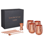 Layla - copper cup set 500ml - (set of 4) + accessories