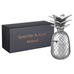 Mood Silber - Ananas - Cocktail Becher 300ml mit Deckel und Strohhalm