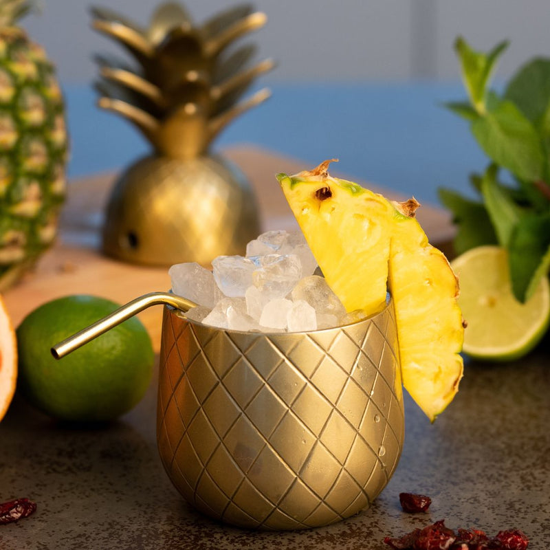 Hawai - Pineapple - Cocktail cup 300ml (set of 3) with straw