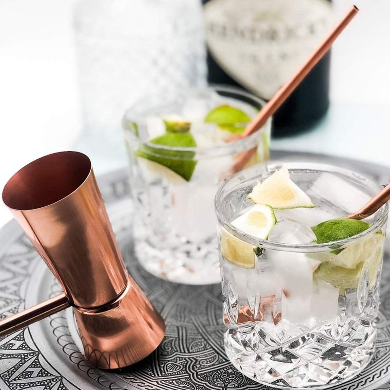 Vogue Cocktail Bar Accessory Set, 5-piece - copper-plated